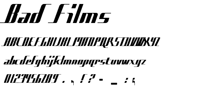 Bad Films font